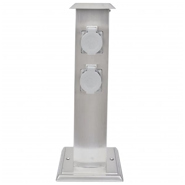 vidaXL Pilier de prise de jardin Acier inoxydable