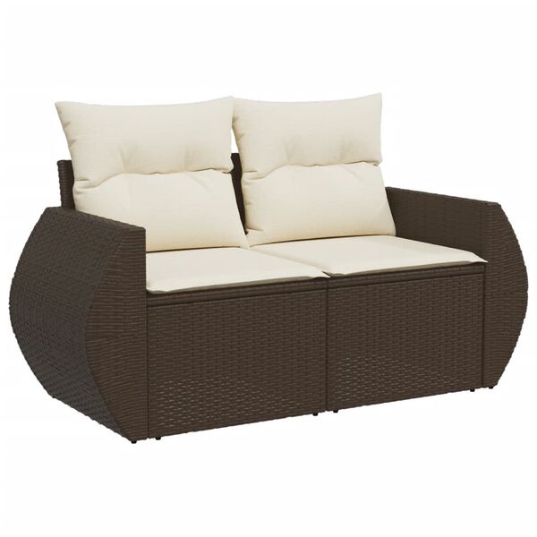 vidaXL Salon de jardin et coussins 11 pcs marron r&eacute;sine tress&eacute;e