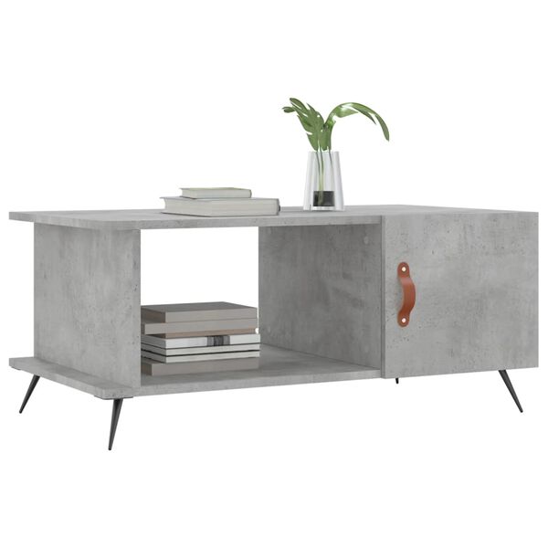 vidaXL Table basse gris b&eacute;ton 90x50x40 cm bois d'ing&eacute;nierie