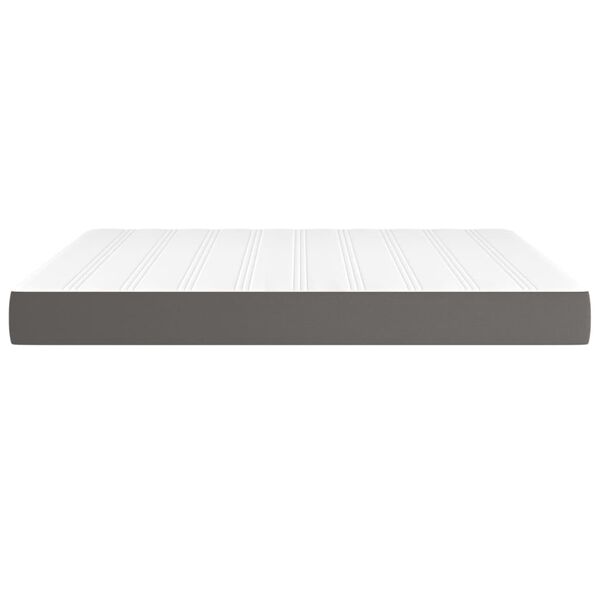 vidaXL Matelas de lit à ressorts ensachés Gris 180x200x20cm Similicuir