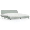 vidaXL Lit avec matelas Dover gris clair 200x200 cm velours