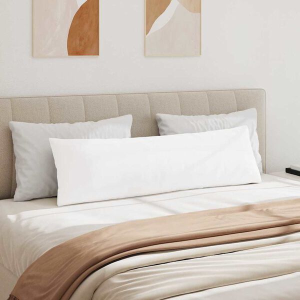 vidaXL Coussins de canapé 2 pcs Blanc 145 x 40 cm tissu