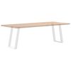 vidaXL Pieds de table &agrave; manger en U, 2 pi&egrave;ces, blanc, 50 x (72-73) cm, acier