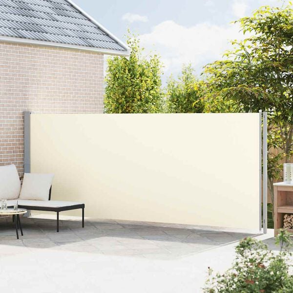 vidaXL Auvent lat&eacute;ral r&eacute;tractable de patio 180x600 cm Cr&egrave;me