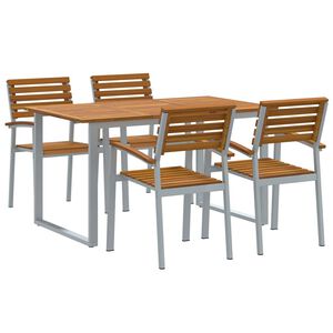 vidaXL Ensemble de salle à manger pour jardin 5 pcs Gris