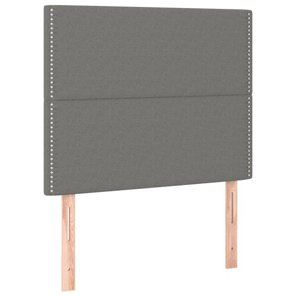 vidaXL T&ecirc;te de lit &agrave; LED Gris fonc&eacute; 80x5x118/128 cm Tissu