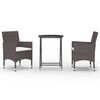 vidaXL Ensemble de bistro de jardin 3 pcs poly rotin et verre tremp&eacute;