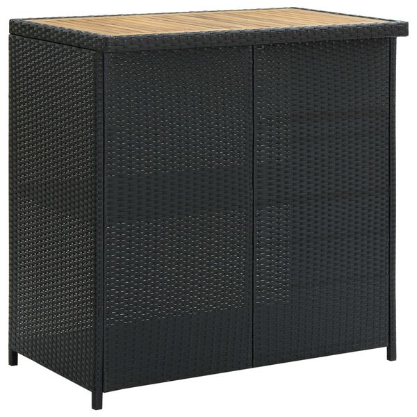 vidaXL Ensemble de bar 3 pcs R&eacute;sine tress&eacute;e Noir