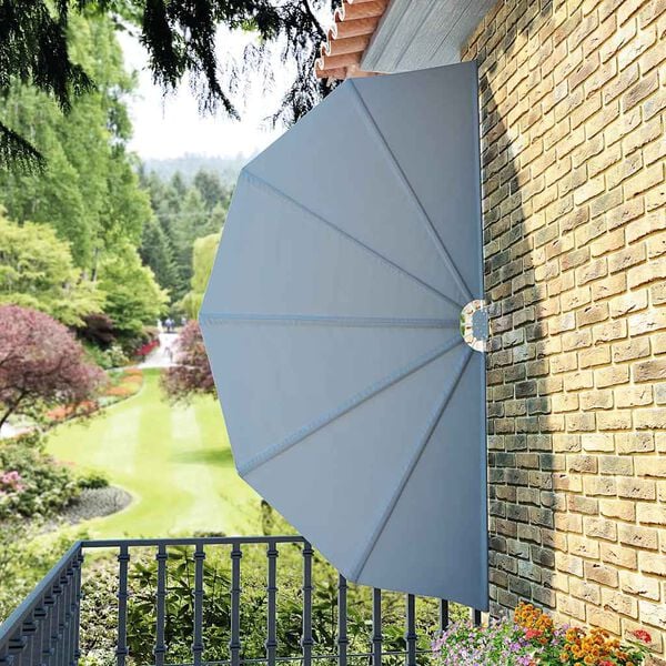 vidaXL Auvent lat&eacute;ral pliable de terrasse Gris 160 cm