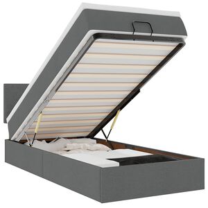 vidaXL Cadre de lit ottoman avec matelas gris foncé 90x190 cm tissu