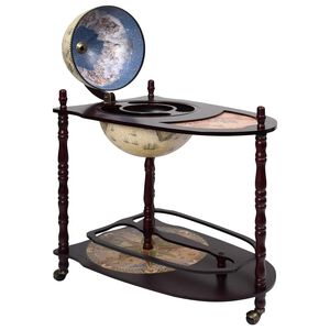 vidaXL Support de vin autoportant globe Bois d'eucalyptus Vert