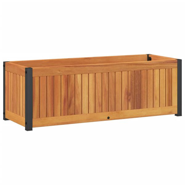 vidaXL Jardini&egrave;re 80x30x27,5 cm bois massif d'acacia et acier