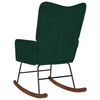 vidaXL Chaise &agrave; bascule Vert fonc&eacute; Velours