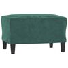 vidaXL Fauteuil avec repose-pied Vert fonc&eacute; 60 cm Velours