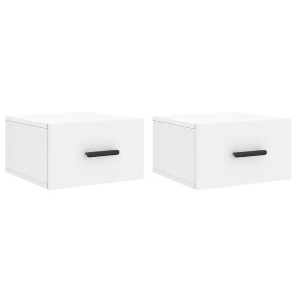 vidaXL Tables de chevet murales 2 pcs blanc 35x35x20 cm