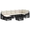 vidaXL Ensemble de canap&eacute; de jardin 8 pc Noir polyrotin