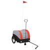 vidaXL Remorque de v&eacute;lo noir et orange 30 kg fer