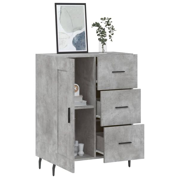 vidaXL Buffet gris b&eacute;ton 69,5x34x90 cm bois d'ing&eacute;nierie