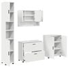 vidaXL Ensemble de mobilier de salle de bain avec tiroir 4 pcs Blanc