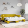 vidaXL Lit de jour avec gigogne et matelas jaune 100x200 cm velours