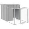 vidaXL Niche pour chien avec enclos Gris clair 110 x 201 x 110 cm Acier galvanis&eacute;
