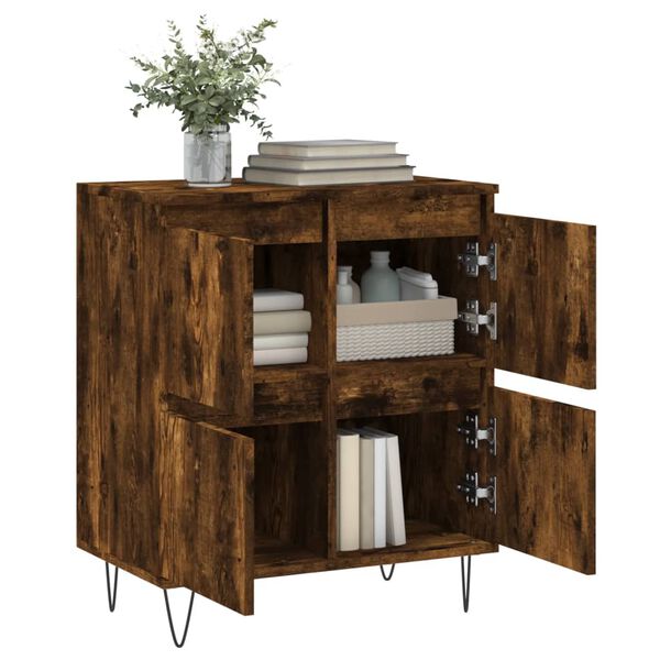 vidaXL Buffet Ch&ecirc;ne fum&eacute; 60x35x70 cm Bois d'ing&eacute;nierie