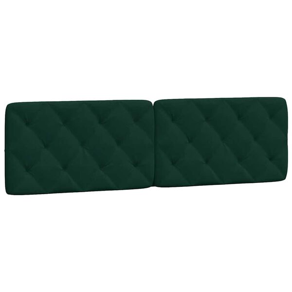 vidaXL Coussin de t&ecirc;te de lit vert fonc&eacute; 180 cm velours