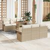 vidaXL Ensemble de canap&eacute; de jardin 7 pcs Beige Poly rotin