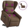 vidaXL Fauteuil inclinable de massage &eacute;lectrique Marron Tissu