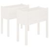 vidaXL Jardini&egrave;res 2 pcs Blanc 70x31x70 cm Bois de pin massif