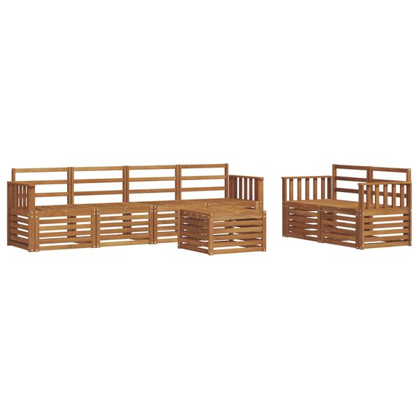 vidaXL Ensembles de canap&eacute;s 7 pcs Naturel Bois d'Acacia Massif