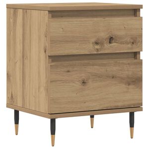 vidaXL Table de chevet ch&ecirc;ne artisanal 40x35x50 cm bois d&rsquo;ing&eacute;nierie