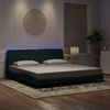 vidaXL Cadre de lit avec LED sans matelas vert fonc&eacute; 200x200 cm velours