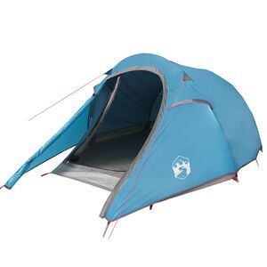 vidaXL Tente de camping tunnel 3 personnes bleu imperm&eacute;able