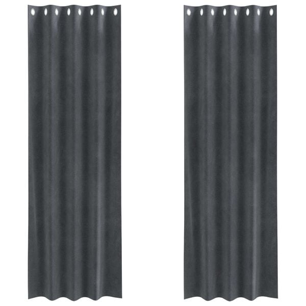 vidaXL Rideaux occultants 2 pcs Gris clair 140 x 245 cm Velours