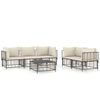vidaXL Salon de jardin 6 pcs avec coussins anthracite r&eacute;sine tress&eacute;e