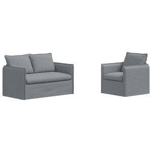 vidaXL Ensemble de Canap&eacute;s 2 pc Gris clair Tissu