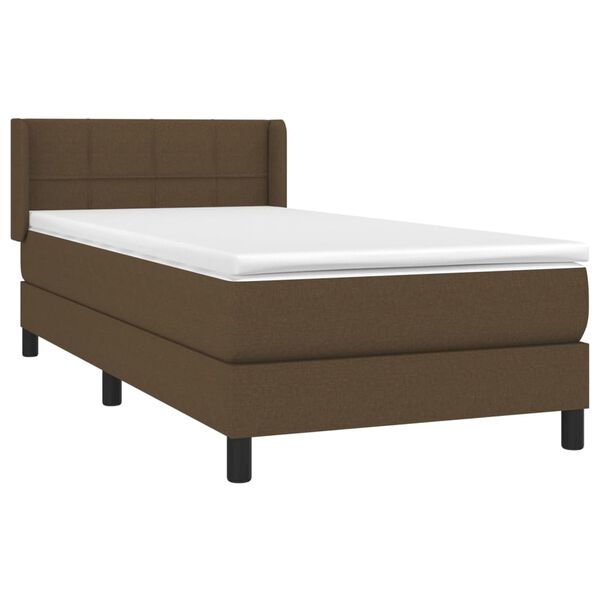 vidaXL Sommier &agrave; lattes de lit avec matelas Marron fonc&eacute; 100x200 cm