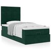 vidaXL Cadre de lit ottoman avec matelas vert fonc&eacute; 90x190 cm velours