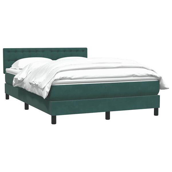 vidaXL Sommier &agrave; lattes de lit et matelas vert fonc&eacute; 140x220cm velours