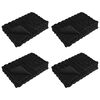vidaXL Couverture en Fourrure de Lapin Synthétique 4 pcs Noir