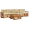 vidaXL Ensemble de canap&eacute;s d'ext&eacute;rieur 5 pc Naturel et Beige