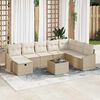 vidaXL Ensemble de canapé de jardin 9 pcs Beige 55 x 62 x 69 cm