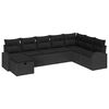 vidaXL Ensemble de canap&eacute; de jardin avec coussin 8 pcs Noir Poly rotin