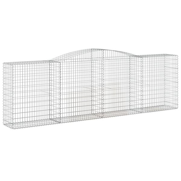 vidaXL Paniers à gabions arqués 7 pcs 400x50x120/140 cm Fer galvanisé