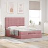 vidaXL Cadre de lit ottoman avec matelas rose 140x190 cm velours