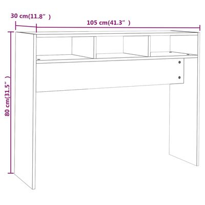vidaXL Table console blanc brillant 105x30x80 cm bois d'ingénierie
