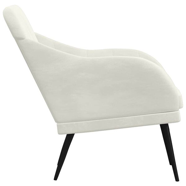 vidaXL Fauteuil Crème 63x76x80 cm Velours