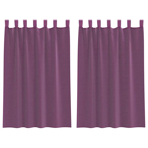 vidaXL Rideaux en voile avec boucles 2 pcs violet 140x175 cm