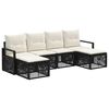 vidaXL Ensemble de canap&eacute; de jardin 6 pc Noir polyrotin
